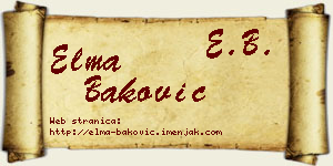 Elma Baković vizit kartica